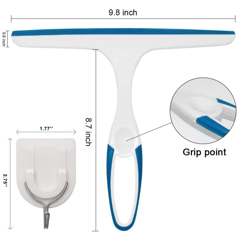 SvaTao Hand Held Rubber Glass Shower Squeegee with Hanging Hole for Glass Door, Car Windows - Multifunctional Tool [3-Pack] - Image 4